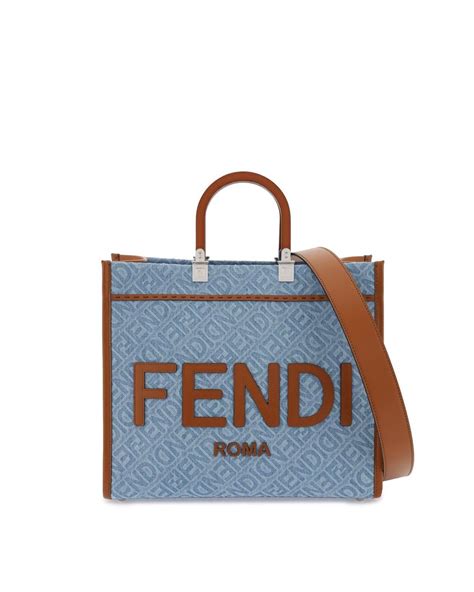 fendi first bag blue|fendi denim tote.